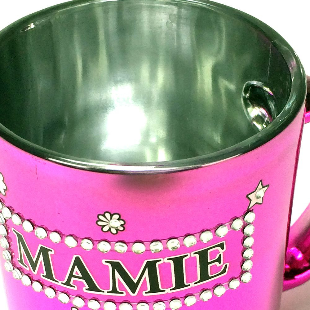 Mug métallisé strass MAMIE