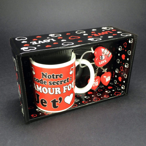 Coffret Love mug cadenas porte-clés