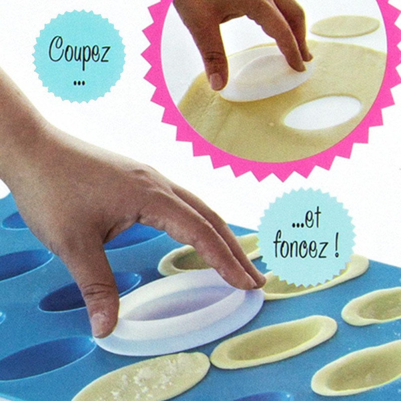 Moule silicone petits fours sucrés salés + découpoir fonceur