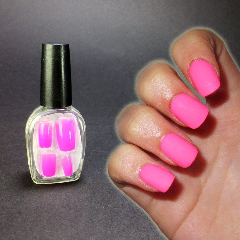 Faux-ongles fluo adhésifs