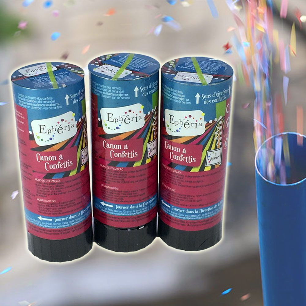 3 mini canons à confettis 3 mini canons à confettis