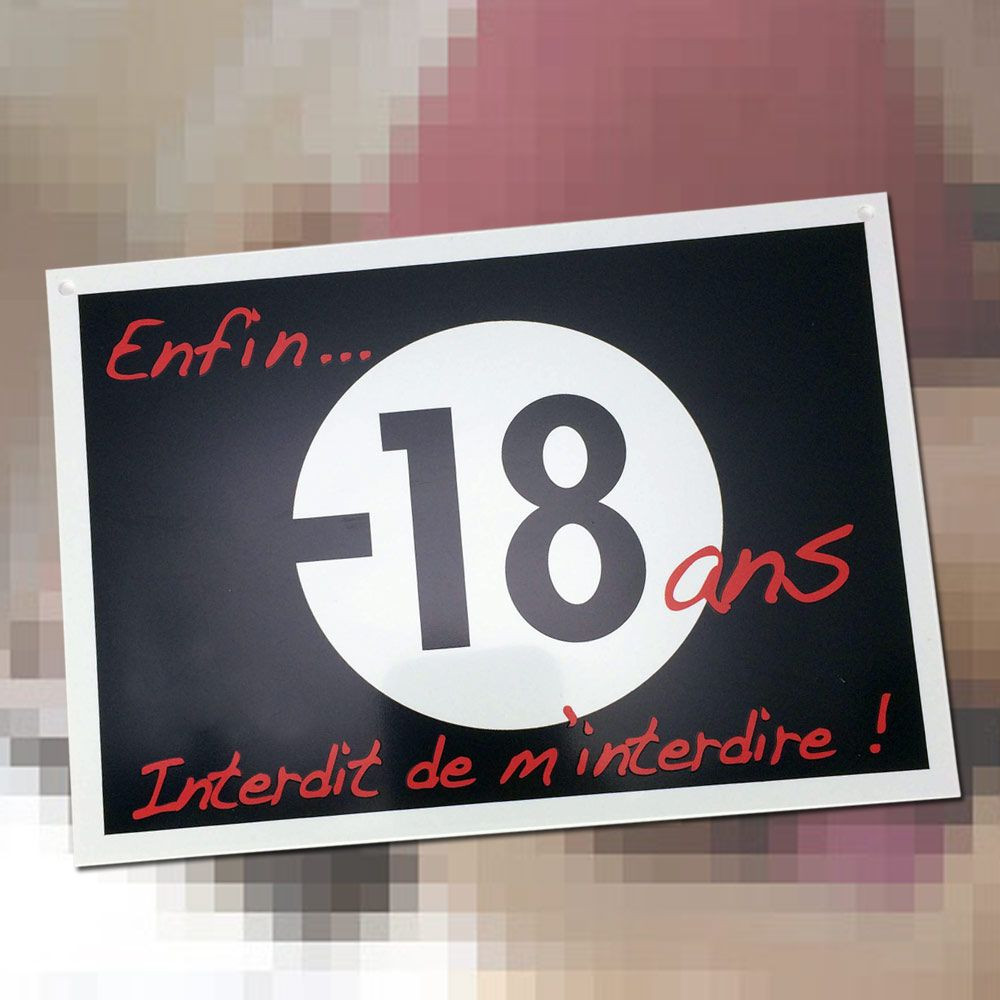 Plaque de porte Enfin 18 ans...