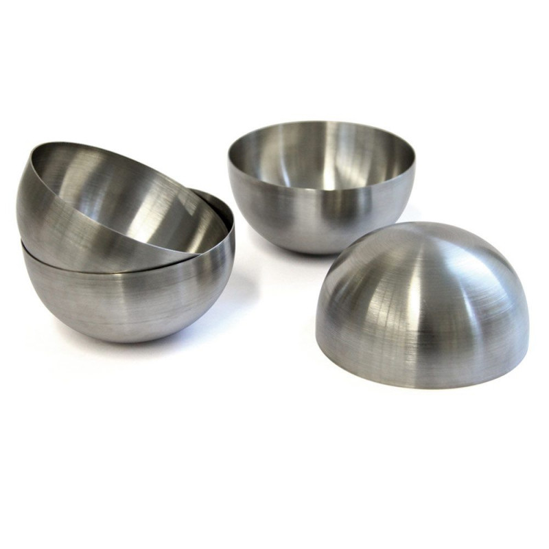 4 dômes de présentation inox