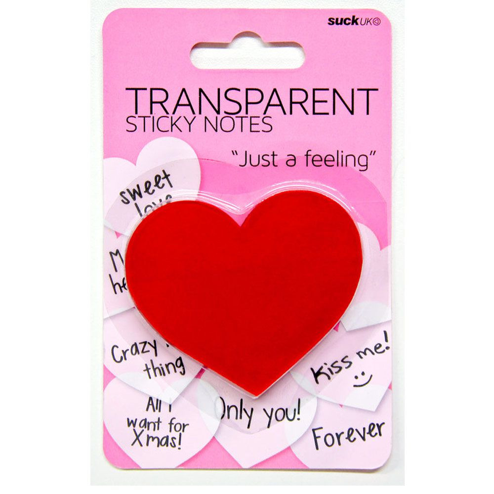 Bloc-notes repositionnable coeur transparent