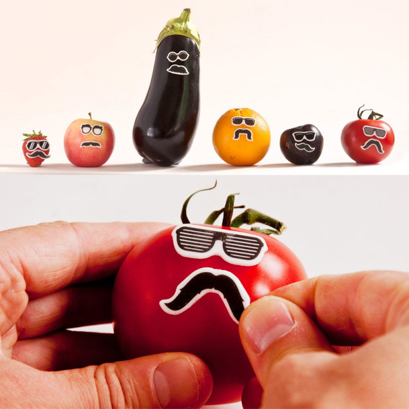 Lunettes et moustaches décoratives comestibles