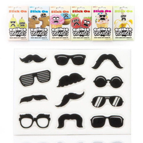 Lunettes et moustaches décoratives comestibles