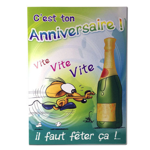 Carte A4 Anniversaire Vite, vite...